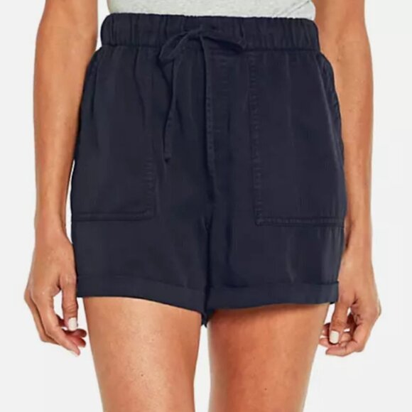 GAP Women's XXL Tencel Short Blue Pull On Drawstring Cuffed NWT Inseam 4" - Picture 1 of 14